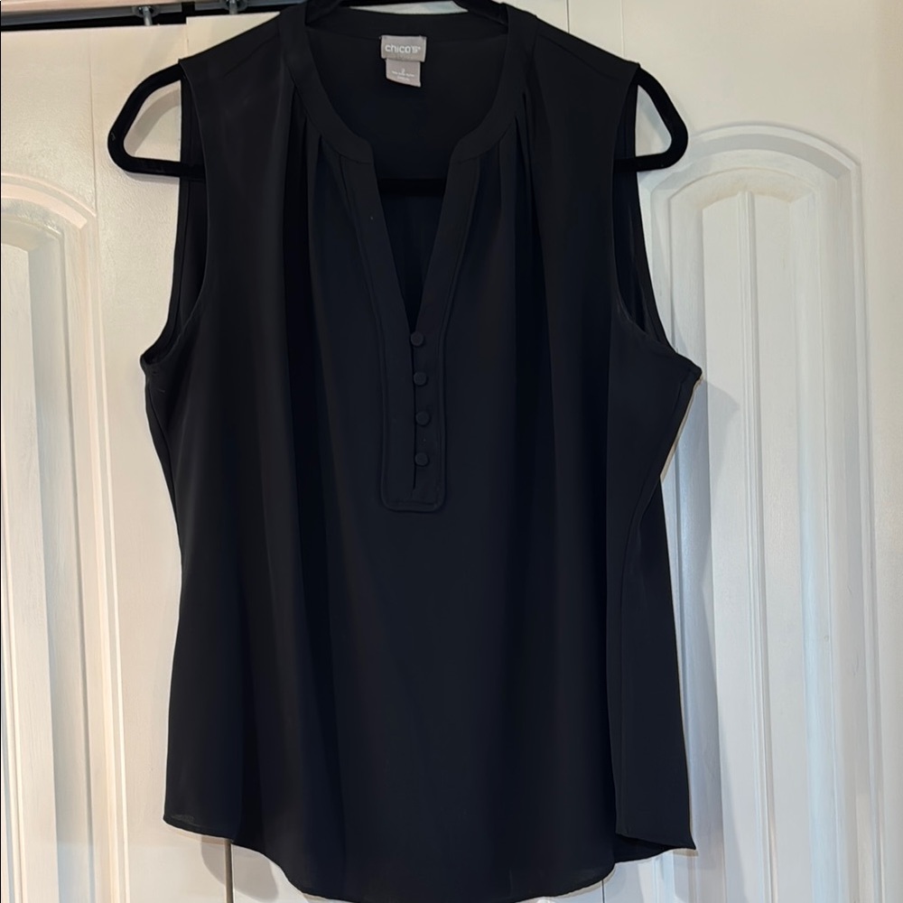 Chico's Black Sleeveless Top size 2